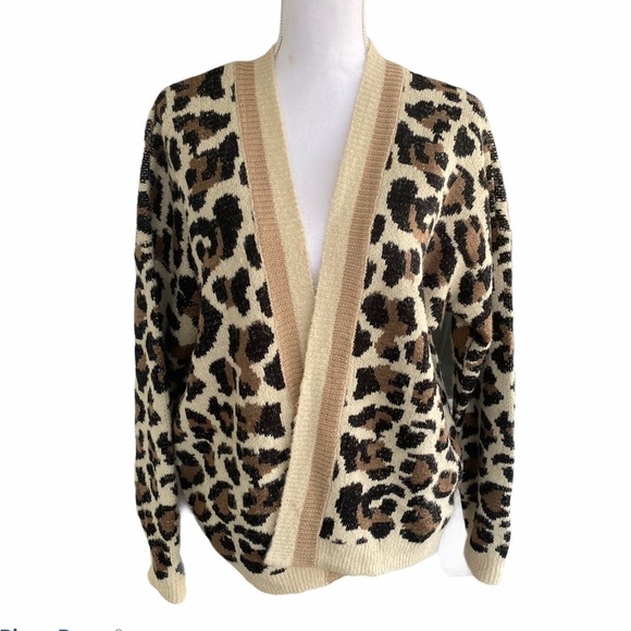 Anthropologie Line and Dot Luella Leopard Cardigan - Picture 3 of 9